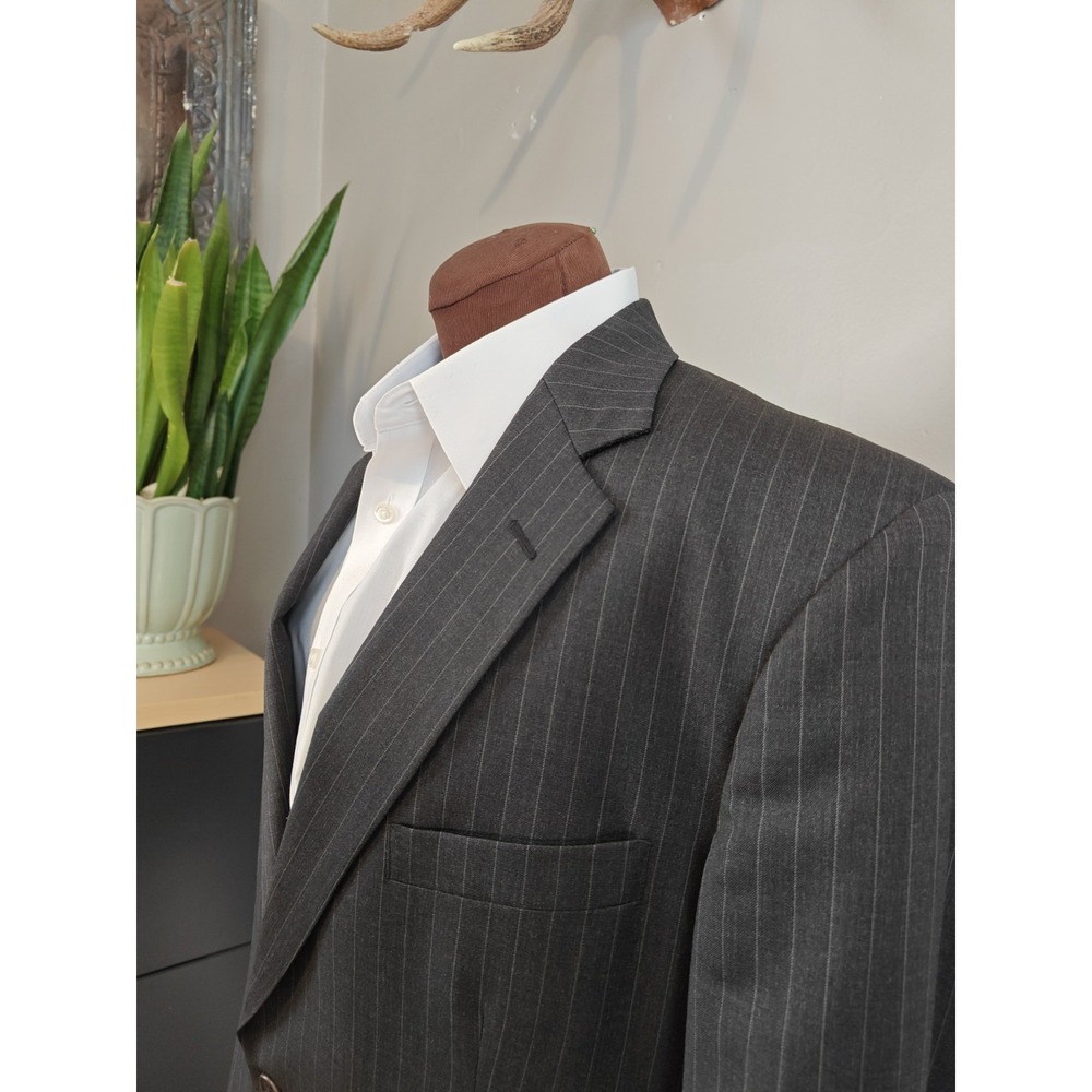 Brooks Brothers Mens 42L Gray Stripe 1818 Madison Sport Coat Made in USA Wool